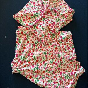 KATE SPADE super soft Floral Pajama Set w/ pocket short sleeves w/ long pants🌸🌺